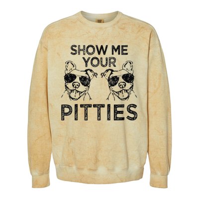 Show me your Pitties funny Pitbull saying Colorblast Crewneck Sweatshirt