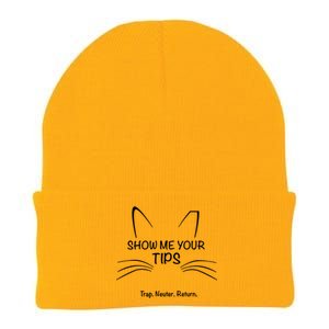 Show Me Your Tips Funny Whisker Trap Neuter Return Tnr Gift Knit Cap Winter Beanie