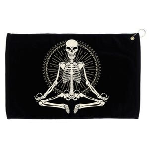 Skeleton Meditating Yoga Namaste 7 Chakras Spooky Halloween Gift Grommeted Golf Towel