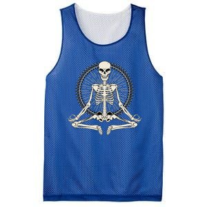 Skeleton Meditating Yoga Namaste 7 Chakras Spooky Halloween Gift Mesh Reversible Basketball Jersey Tank