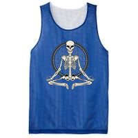 Skeleton Meditating Yoga Namaste 7 Chakras Spooky Halloween Gift Mesh Reversible Basketball Jersey Tank