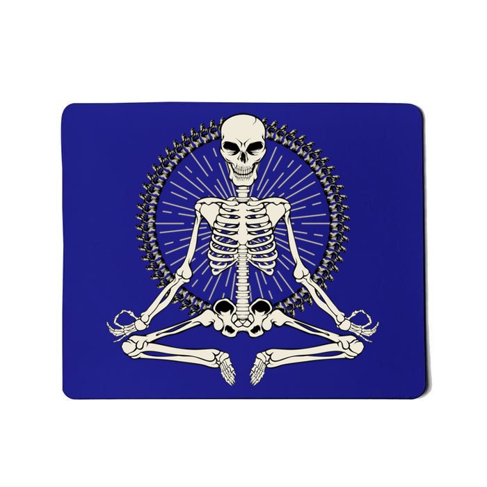 Skeleton Meditating Yoga Namaste 7 Chakras Spooky Halloween Gift Mousepad