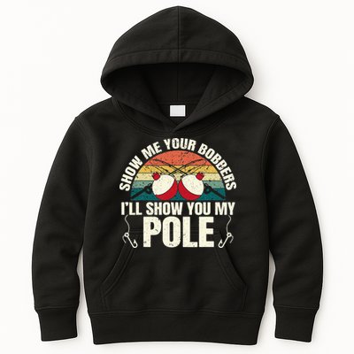 Show Me Your Bobbers for a Adult Humor Fishing Kids Hoodie