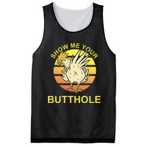 Show me your Butthole - Funny Butthole Chicken Mesh Reversible Basketball Jersey Tank