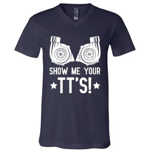 Show Me Your TTs Street Racing Twin Turbo V-Neck T-Shirt