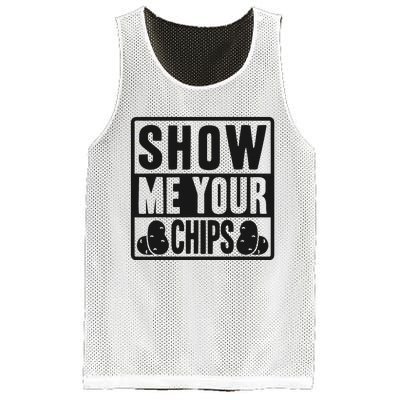 Show Me Your Chips Funny Potato Chips Mesh Reversible Basketball Jersey Tank