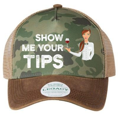 Show Me Your Tips Waiter Service Restaurant Waitress Server Gift Legacy Tie Dye Trucker Hat