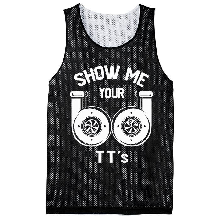 Show Me Your TT's Funny Twin Turbo Car Enthusiast Gift  Mesh Reversible Basketball Jersey Tank