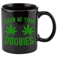Show Me Your Doobies Funny Weed Smoker Marijuana High 11oz C Handle Ceramic Mug