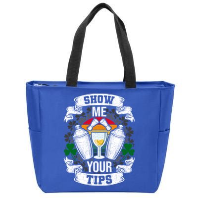 Show Me Your Tips Bartender And Barkeeper Gift Zip Tote Bag