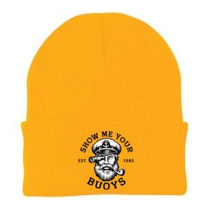 Show Me Your Buoys Funny Pontoon Boat Captain Knit Cap Winter Beanie