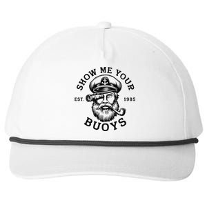 Show Me Your Buoys Funny Pontoon Boat Captain Snapback Five-Panel Rope Hat