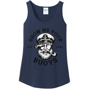 Show Me Your Buoys Funny Pontoon Boat Captain Ladies Essential Tank