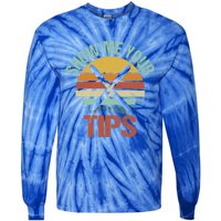 Show Me Your Tips Funny Freestyle Snow Skiing Gift Tie-Dye Long Sleeve Shirt