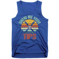 Show Me Your Tips Funny Freestyle Snow Skiing Gift Tank Top