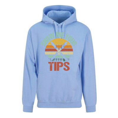 Show Me Your Tips Funny Freestyle Snow Skiing Gift Unisex Surf Hoodie