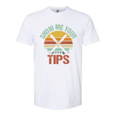 Show Me Your Tips Funny Freestyle Snow Skiing Gift Softstyle CVC T-Shirt