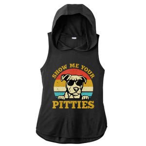 Show Me Your Pitties Funny Pitbull Dog Lovers Ladies PosiCharge Tri-Blend Wicking Draft Hoodie Tank