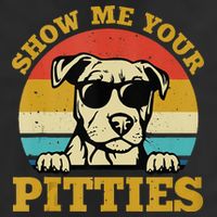 Show Me Your Pitties Funny Pitbull Dog Lovers 7 Panel Mesh Trucker Snapback Hat