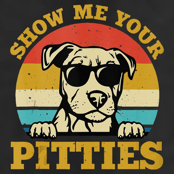 Show Me Your Pitties Funny Pitbull Dog Lovers 7 Panel Mesh Trucker Snapback Hat