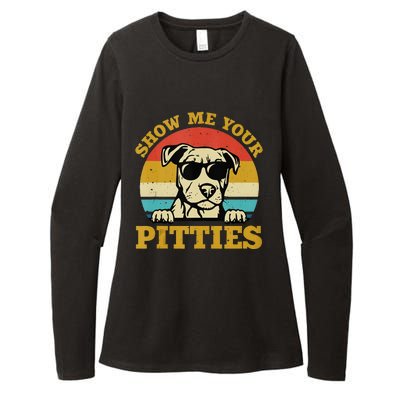 Show Me Your Pitties Funny Pitbull Dog Lovers Womens CVC Long Sleeve Shirt