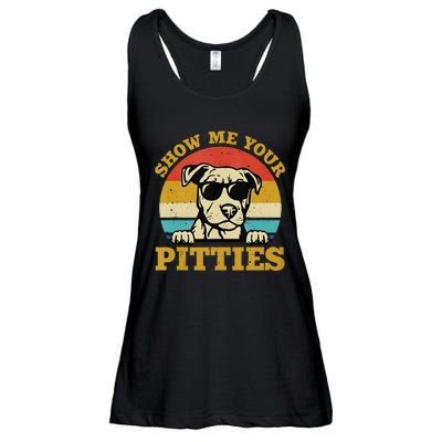 Show Me Your Pitties Funny Pitbull Dog Lovers Ladies Essential Flowy Tank