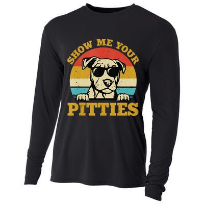 Show Me Your Pitties Funny Pitbull Dog Lovers Cooling Performance Long Sleeve Crew