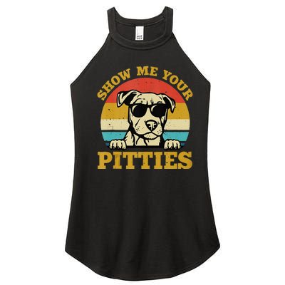 Show Me Your Pitties Funny Pitbull Dog Lovers Women’s Perfect Tri Rocker Tank