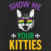 Show Me Your Kitties Funny Mardi Gras Carnival 7 Panel Mesh Trucker Snapback Hat