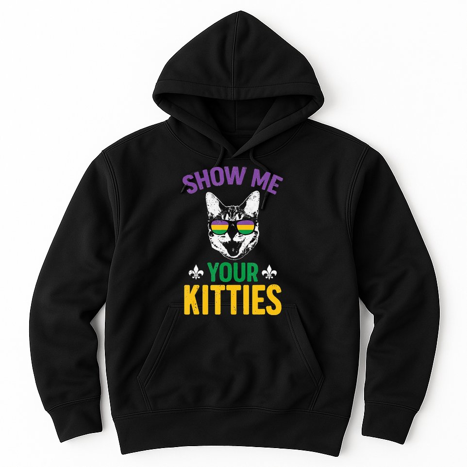 Show Me Your Kitties Funny Mardi Gras Carnival Hoodie