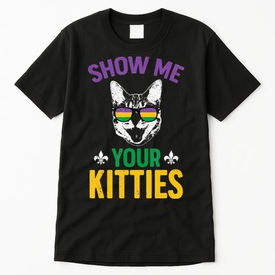 Show Me Your Kitties Funny Mardi Gras Carnival Tall T-Shirt