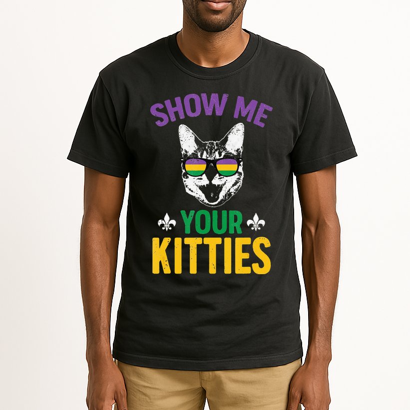 Show Me Your Kitties Funny Mardi Gras Carnival Tall T-Shirt