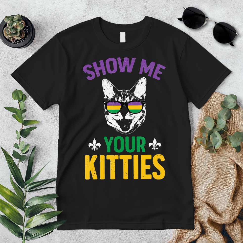 Show Me Your Kitties Funny Mardi Gras Carnival Premium T-Shirt