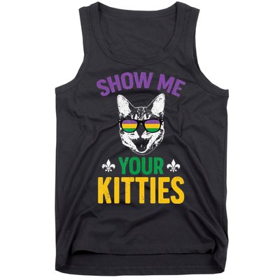 Show Me Your Kitties Funny Mardi Gras Carnival Tank Top
