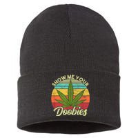 Show Me Your Doobies Marijuana Weed Cannabis Sustainable Knit Beanie