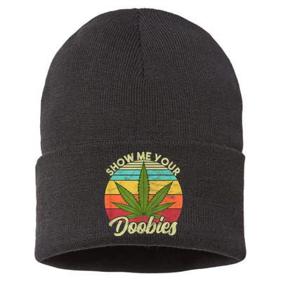 Show Me Your Doobies Marijuana Weed Cannabis Sustainable Knit Beanie