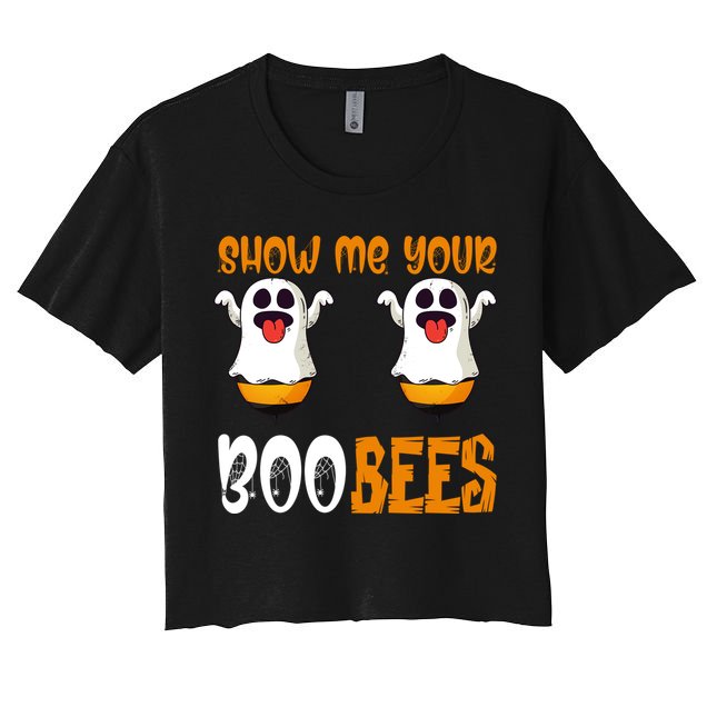 Show Me Your Boo Bees Matching Couples Halloween Costume Cute Gift Women's Crop Top Tee