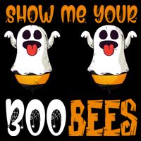 Show Me Your Boo Bees Matching Couples Halloween Costume Cute Gift Women's Crop Top Tee