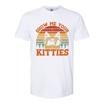 Show Me Your Kitties Funny Cat Lover Vintage Retro Sunset Gift Softstyle® CVC T-Shirt