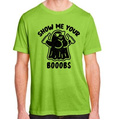 Show Me Your Booobs Funny Dumb Ghost Adult ChromaSoft Performance T-Shirt