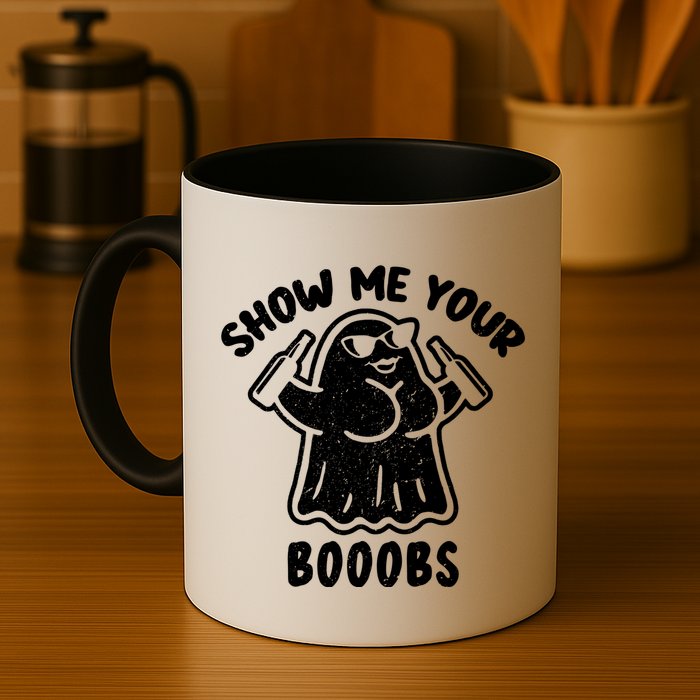 Show Me Your Booobs Funny Dumb Ghost Mug