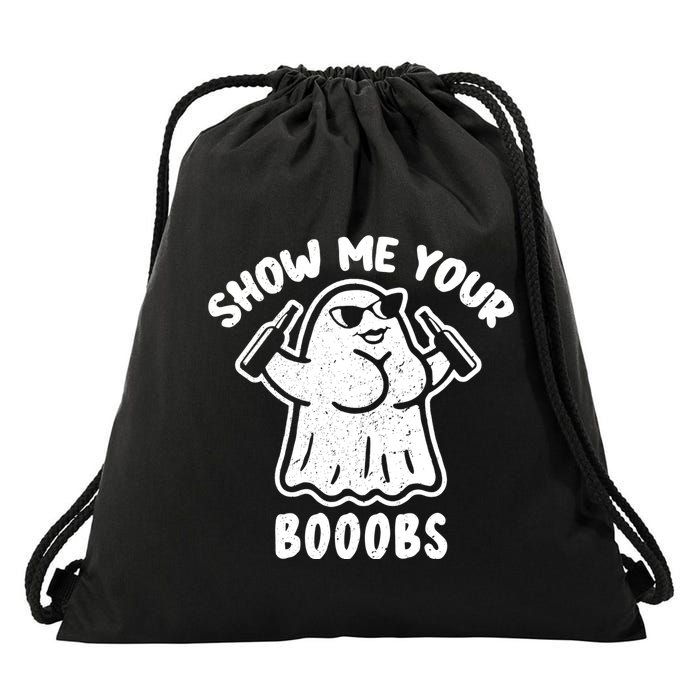 Show Me Your Booobs Funny Dumb Ghost Drawstring Bag