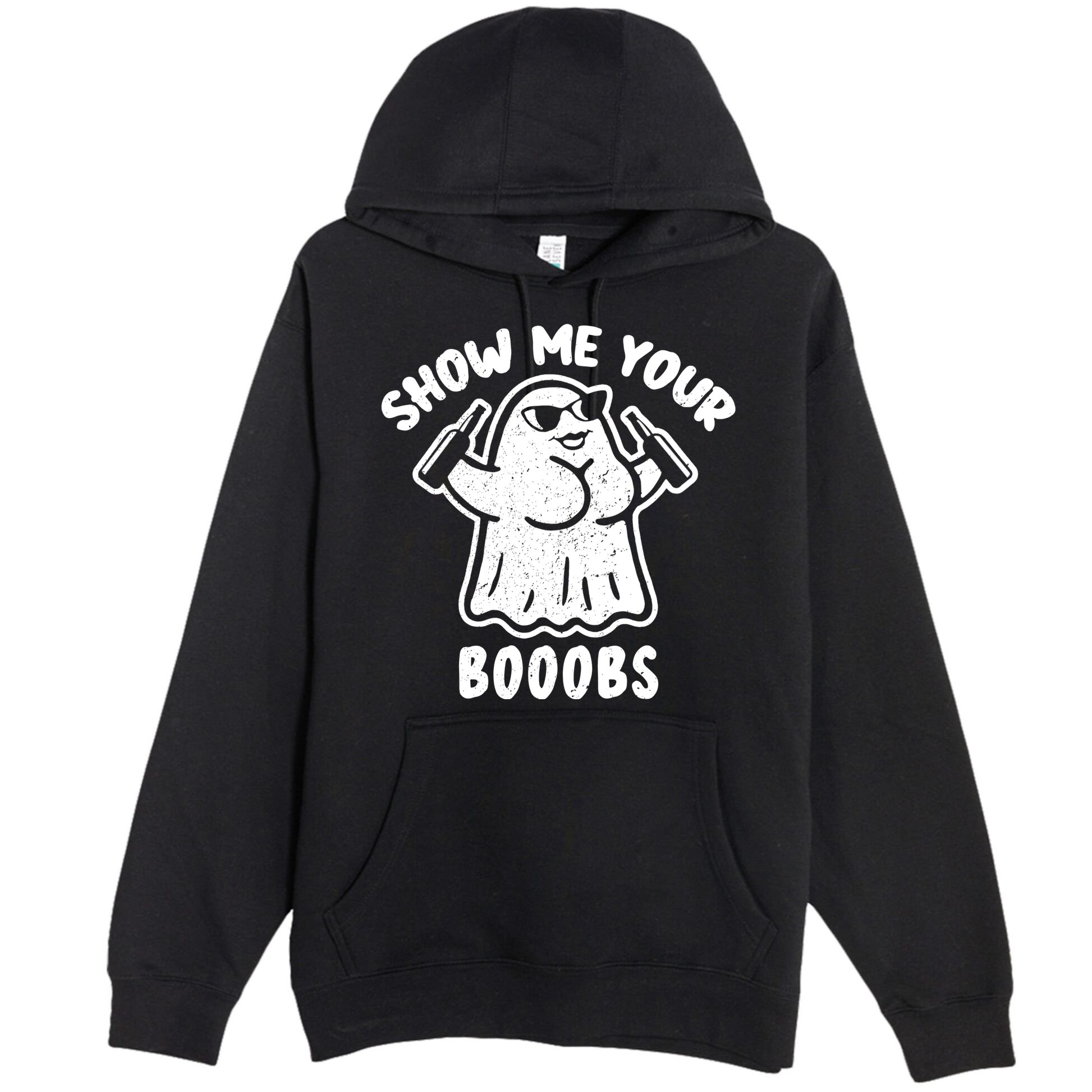 Show Me Your Booobs Funny Dumb Ghost Premium Pullover Hoodie