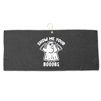 Show Me Your Booobs Funny Dumb Ghost Large Microfiber Waffle Golf Towel