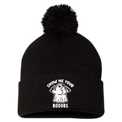 Show Me Your Booobs Funny Dumb Ghost Pom Pom 12in Knit Beanie