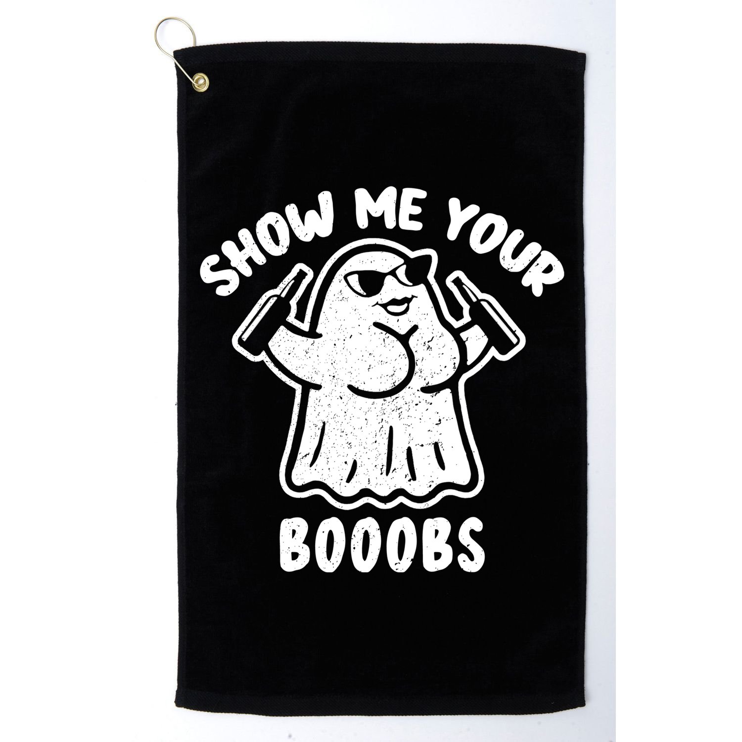 Show Me Your Booobs Funny Dumb Ghost Golf Towel