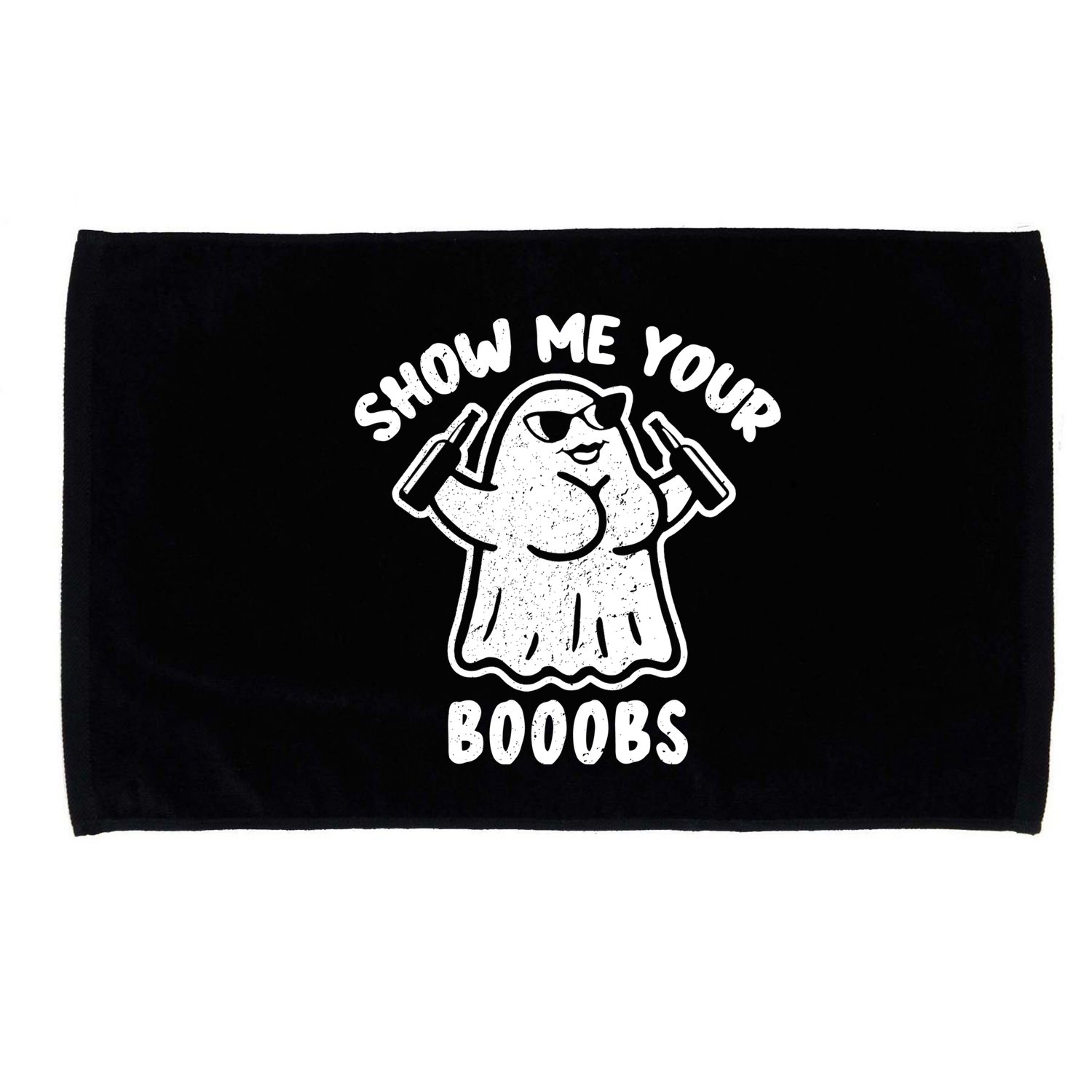 Show Me Your Booobs Funny Dumb Ghost Microfiber Hand Towel