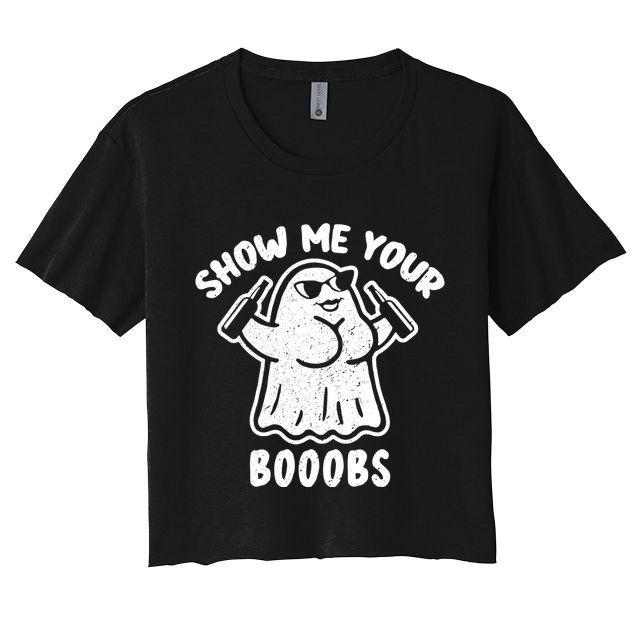 Show Me Your Booobs Funny Dumb Ghost Crop Top