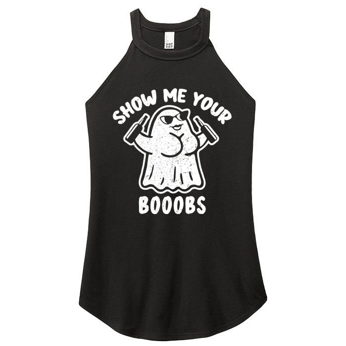 Show Me Your Booobs Funny Dumb Ghost Women's Perfect Tri Rocker Tank