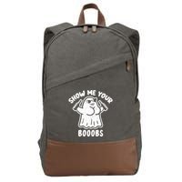 Show Me Your Booobs Funny Dumb Ghost Cotton Canvas Backpack